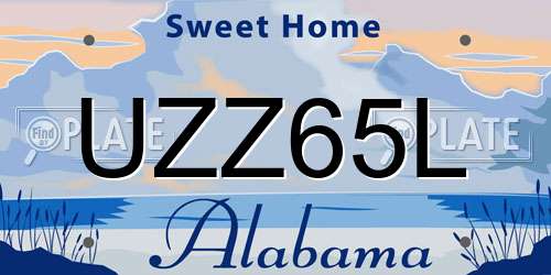 UZZ65L Alabama License Plate
