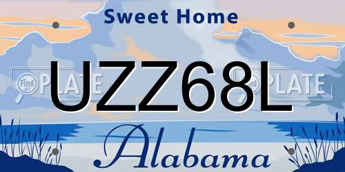 UZZ68L Alabama License Plate