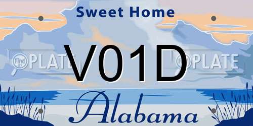 V01D Alabama License Plate