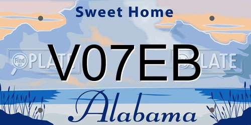 V07EB Alabama License Plate