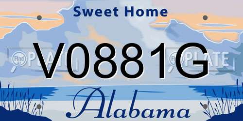 V0881G Alabama License Plate