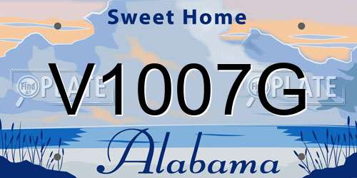 V1007G Alabama License Plate