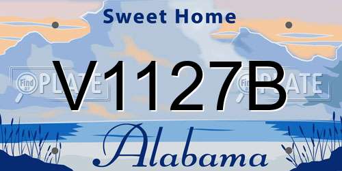 V1127B Alabama License Plate