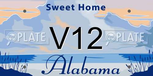 V12 Alabama License Plate