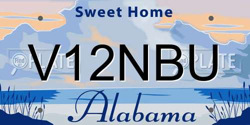 V12NBU Alabama License Plate