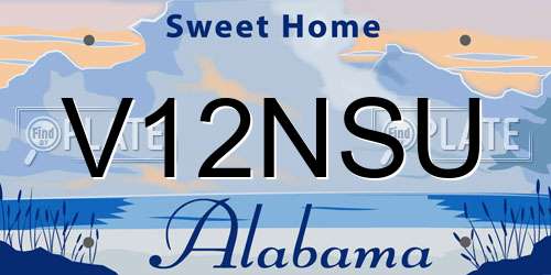 V12NSU Alabama License Plate