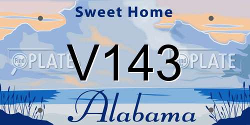 V143 Alabama License Plate