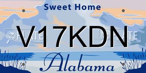 V17KDN Alabama License Plate