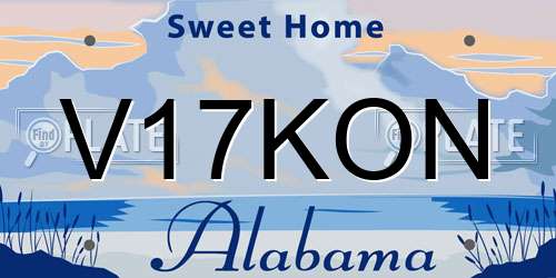 V17KON Alabama License Plate