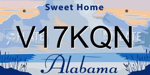 V17KQN Alabama License Plate