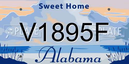 V1895F Alabama License Plate