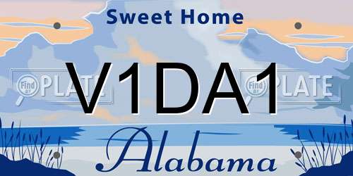 V1DA1 Alabama License Plate