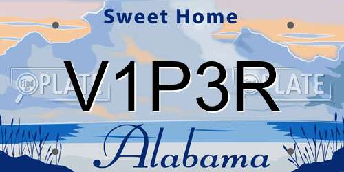 V1P3R Alabama License Plate