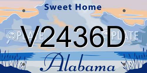 V2436D Alabama License Plate