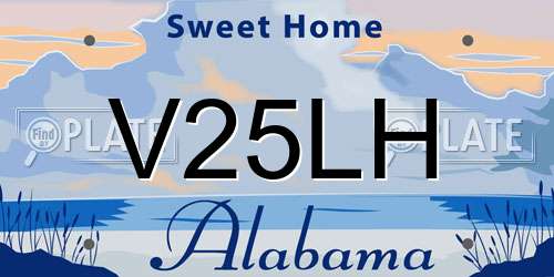 V25LH Alabama License Plate