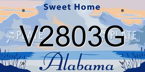 V2803G Alabama License Plate