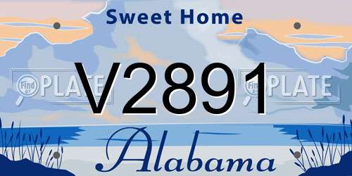 V2891 Alabama License Plate