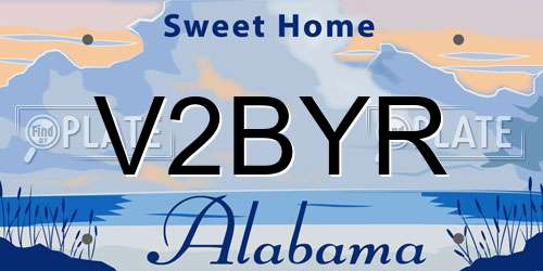 V2BYR Alabama License Plate