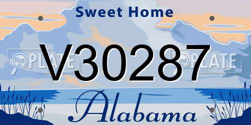 V30287 Alabama License Plate