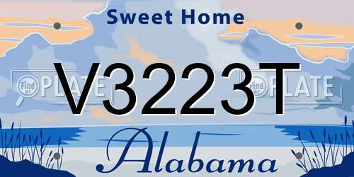 V3223T Alabama License Plate