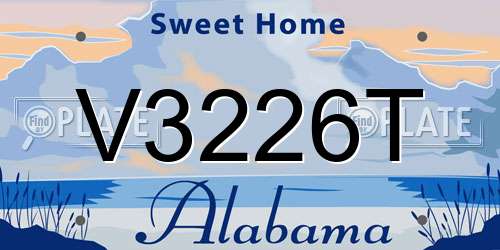 V3226T Alabama License Plate