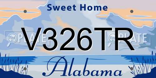 V326TR Alabama License Plate