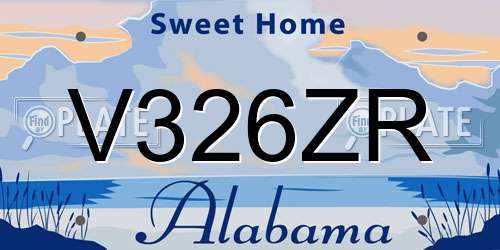 V326ZR Alabama License Plate