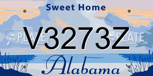 V3273Z Alabama License Plate