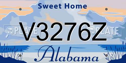 V3276Z Alabama License Plate