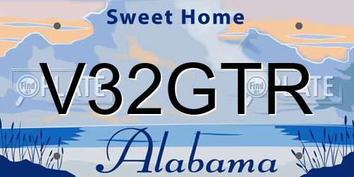 V32GTR Alabama License Plate