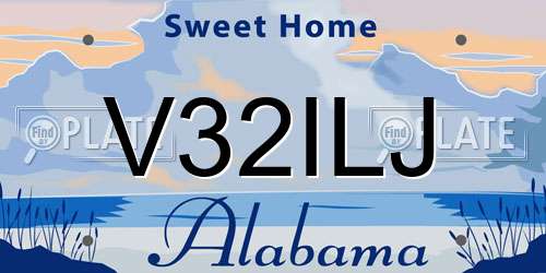 V32ILJ Alabama License Plate