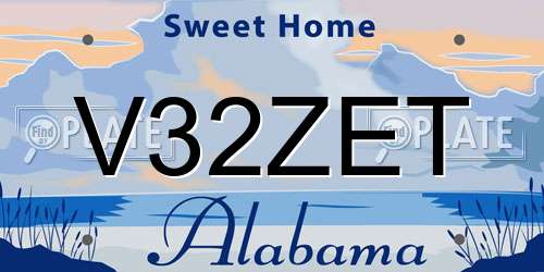 V32ZET Alabama License Plate