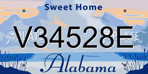 V34528E Alabama License Plate