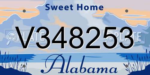 V348253 Alabama License Plate