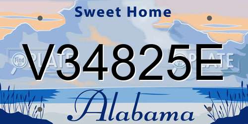 V34825E Alabama License Plate
