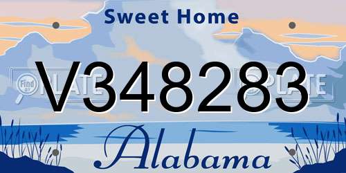 V348283 Alabama License Plate