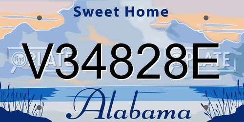 V34828E Alabama License Plate