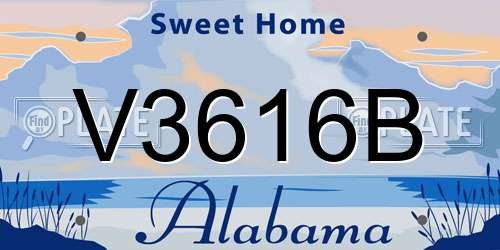 V3616B Alabama License Plate