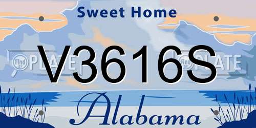V3616S Alabama License Plate