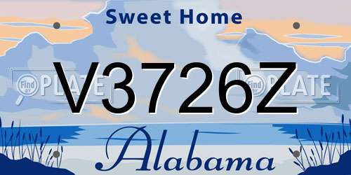 V3726Z Alabama License Plate