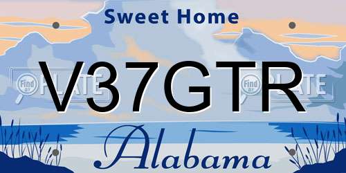 V37GTR Alabama License Plate