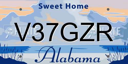 V37GZR Alabama License Plate