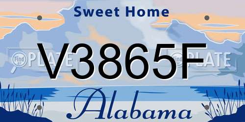 V3865F Alabama License Plate