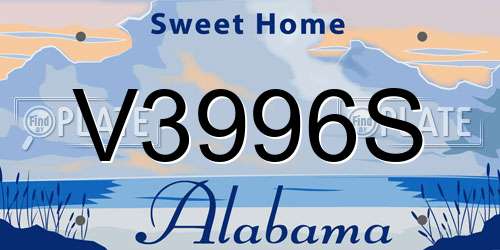 V3996S Alabama License Plate