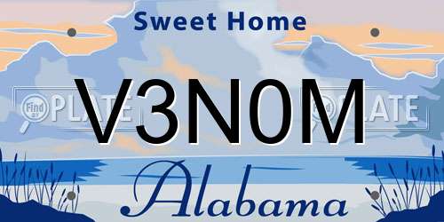 V3N0M Alabama License Plate