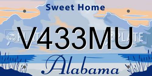 V433MU Alabama License Plate