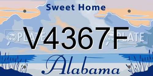 V4367F Alabama License Plate