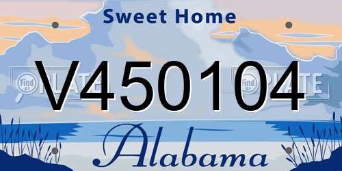 V450104 Alabama License Plate