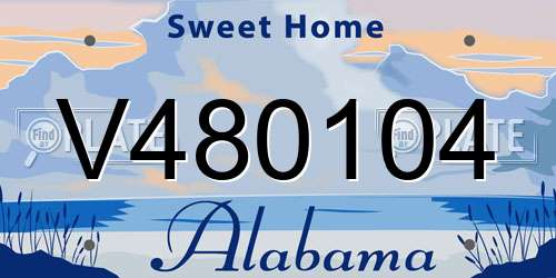 V480104 Alabama License Plate