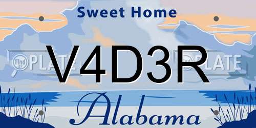 V4D3R Alabama License Plate